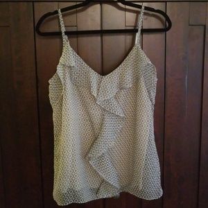 2 for $12 NY & Co Black and Tan Ruffle Tank